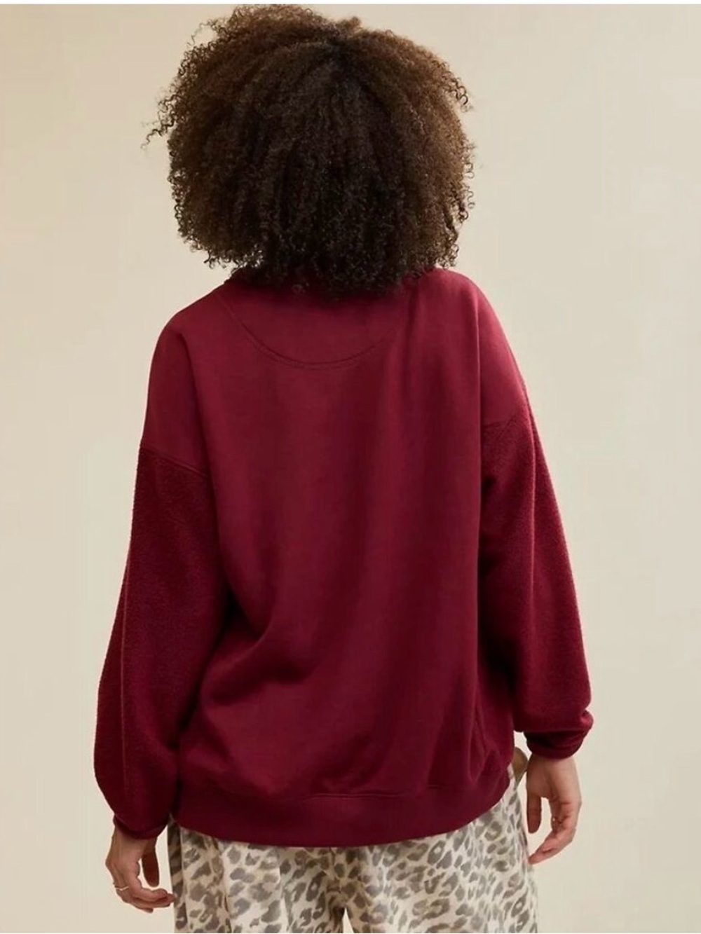 NWT Aerie Très Chic Chenille Sweatshirt in Deep Cherry - Picture 3 of 10